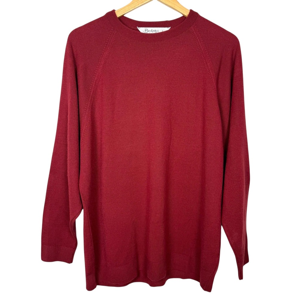Vintage Berkertex Sweater Men L Rust Red
Crewneck Pullover 100% Cashmilon UK
